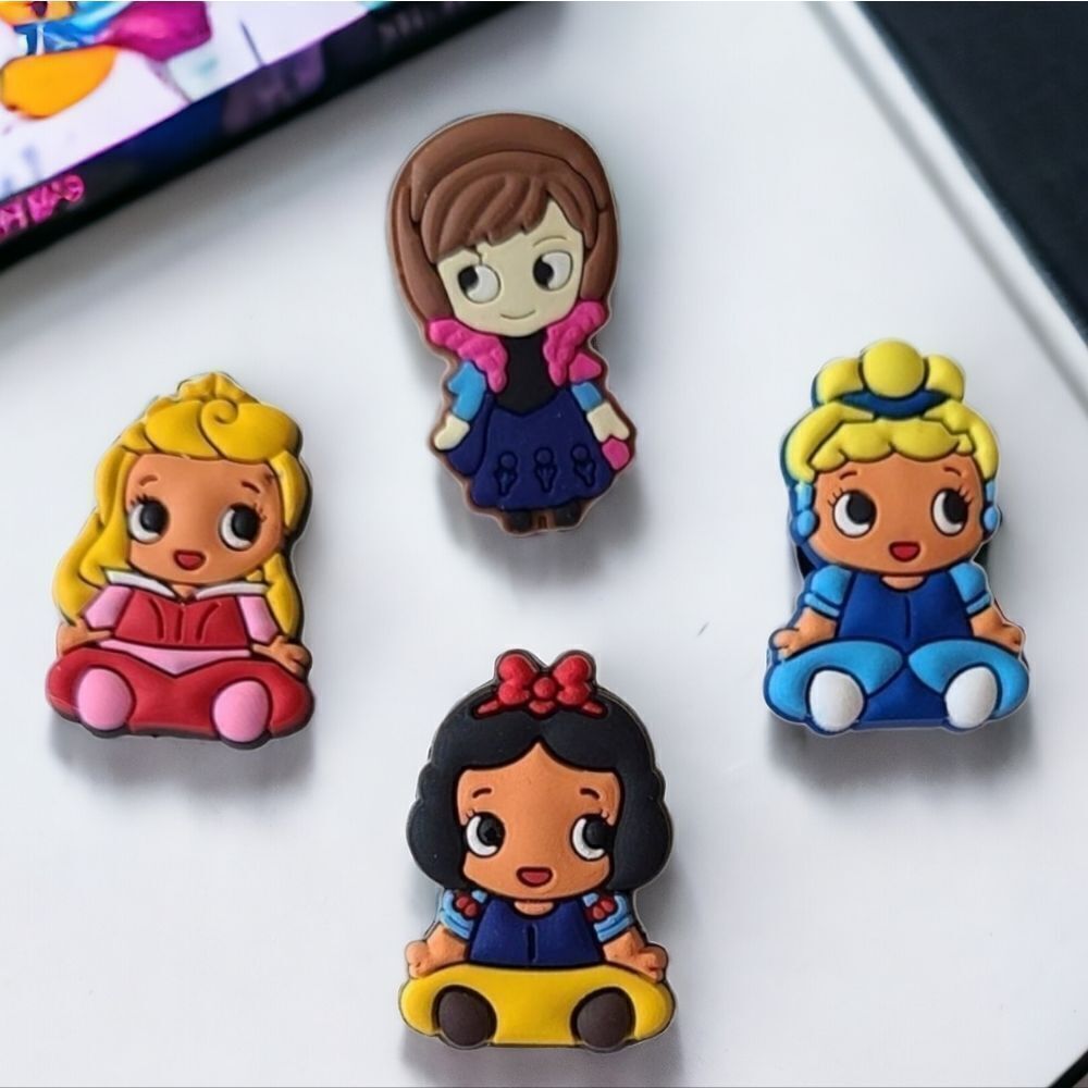 Disney Chibi Princess 4-pc Croc Shoe Charms Cinderella Snow White Aurora Anna